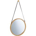 Miroirs muraux Relaxdays marron en bambou avec cadre diamètre 35 cm 