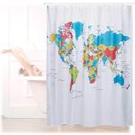 Rideaux de douche Relaxdays imprimé carte du monde 180x180 