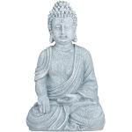 Statuettes Relaxdays gris clair en fer à motif Bouddha de 40 cm en promo 