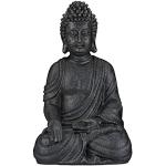 Statuettes Relaxdays gris foncé en fer à motif Bouddha de 40 cm en promo 
