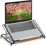 Relaxdays Support d'écran en bambou, 5 tiroirs, réhausseur d'écran  d'ordinateur/laptop, HxLxP : 14 x 54 x 23 cm, naturel