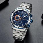MEGIR Top marque de luxe hommes montre à Quartz avec bracelet en acier inoxydable chronographe montres d'affaires hommes horloge Relogio Masculino