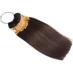 RemeeHi Échantillons de cheveux pour tester la couleur des cheveux avec boucles dorées, 30 mèches, marron foncé (4°)