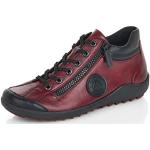 Chaussures de sport Remonte rouges en cuir lisse pour pieds larges à fermetures éclair Pointure 42 avec un talon entre 3 et 5cm look fashion pour femme en promo 