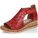 Sandales à talons Remonte rouges en cuir lisse Pointure 42 avec un talon entre 3 et 5cm look fashion pour femme 
