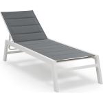 Renazzo Lounge Chaise longue de jardin 6 positions - gris & blanc