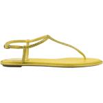 Sandales plates René Caovilla jaunes en cuir à strass Pointure 38 pour femme 