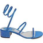 Sandales à talons René Caovilla bleues en cuir Pointure 37 look fashion pour femme 