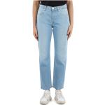 Jeans droits Replay bleus en coton délavés Taille 3 XL pour femme 