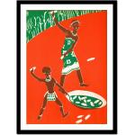 Affiches vintage rouges à motif Afrique format A5 rétro 
