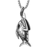 Colliers en argent Coolsteelandbeyond argentés en acier à motif requins look fashion pour femme 