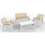 RESOL CLICK-CLACK Fauteuil-Canapé-Table Intérieur, Extérieur Set 2+1+1 Blanc - blanc plastique polypropylène 04429