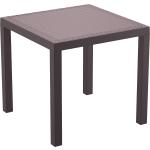 Tables carrées design Resol marron chocolat en rotin 