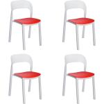 Chaises design rouges en plastique empilables modernes 