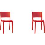 Chaises design Resol rouges en plastique empilables modernes 