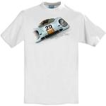 T-shirts blancs à motif voitures Porsche Taille M classiques pour homme 