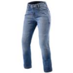Jeans taille haute REV'IT bleues claires en cuir Taille XXS W34 L32 look urbain pour femme 