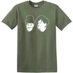 Revolutionary Tees Laurel and Hardy Comedy Legends T-shirt rétro - Vert - X-Large