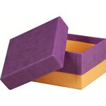 RHODIA 318980C - Set de 5 Boîtes Gigognes Violet - Piqûres Sellier Orange - Extérieur Simili Cuir - Collection Home Office rama - Organisation de Bureau & Rangement Design