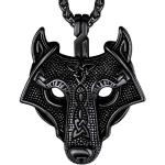 Amulettes noires en velours à motif loups look fashion pour enfant 