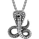Colliers en argent argentés en acier à motif serpents look Punk pour homme 