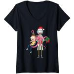 T-shirts pour fêtes de Noël noirs Rick and Morty Taille S look fashion pour femme 