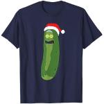 T-shirts pour fêtes de Noël bleus Rick and Morty Taille S look fashion pour homme 
