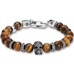 Bracelets de perles marron en acier à perles à motif tigres pour homme 