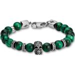 Bracelets verts en acier à perles à motif tigres fantaisie 