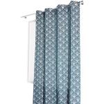 Rideaux à oeillet Rideaudiscount bleues claires en polyester lavable en machine 240x140 modernes 