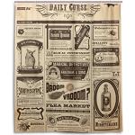 Rideau de douche de bain 152,4 x 182,9 cm, rétro vintage Journal, à la moisissure Polyester Rideau de salle de bain en tissu