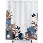 Rideaux de douche bleus à fleurs en tissu 