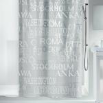 Rideaux de douche Spirella argentés à motif ville 200x180 modernes 