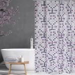 Rideaux de douche MSV violets en polyester 200x180 modernes 