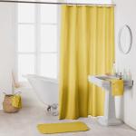 Serviettes de bain jaunes en polyester 200x180 en promo 