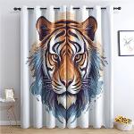 Rideaux multicolores en polyester à motif tigres occultants en lot de 2 