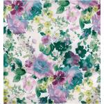 Rideaux à oeillet Linder violets à fleurs en polyester à motif fleurs 