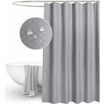 Rideaux de douche gris plomb à carreaux en tissu lavable en machine 180x200 