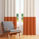 Rideaux orange en polyester transparents 