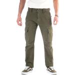 Pantalons cargo vert olive en coton stretch look casual pour homme 