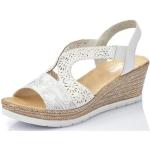 Sandales compensées Rieker blanches avec semelles amovibles Pointure 36 look fashion pour femme en promo 