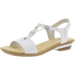 Sandales d'été Rieker blanches à boucles Pointure 36 avec un talon jusqu'à 3cm look fashion pour femme 