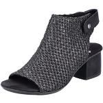 Sandales Rieker noires Pointure 39 avec un talon entre 5 et 7cm look fashion pour femme en promo 