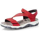 Sandales plates Rieker rouges avec semelles amovibles Pointure 38 look fashion pour femme en promo 