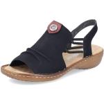 Sandales plates Rieker noires en cuir synthétique Pointure 41 avec un talon entre 3 et 5cm look fashion pour femme 