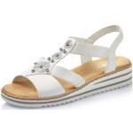 Rieker Femme Sandales V0687, Dame Sandales Fines,Chaussure d'été,Sandale d'été,Confortable,Plate,Blanc (Weiss / 80),42 EU / 8 UK