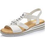 Sandales plates Rieker blanches avec semelles amovibles Pointure 38 look fashion pour femme en promo 