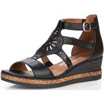 Sandales plates Remonte noires à talons compensés Pointure 41 look fashion pour femme 