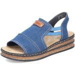 Sandales plates Rieker bleues en polyuréthane Pointure 41 avec un talon entre 3 et 5cm look fashion pour femme 