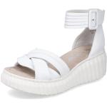 Sandales à talons Rieker blanches en cuir synthétique Pointure 38 avec un talon entre 5 et 7cm look fashion pour femme 